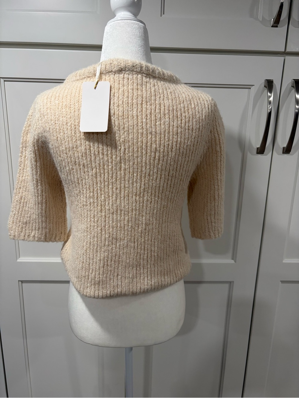The Camille Bow Cardigan aka Snowblush Bow Cardigan - Picture 3 of 5
